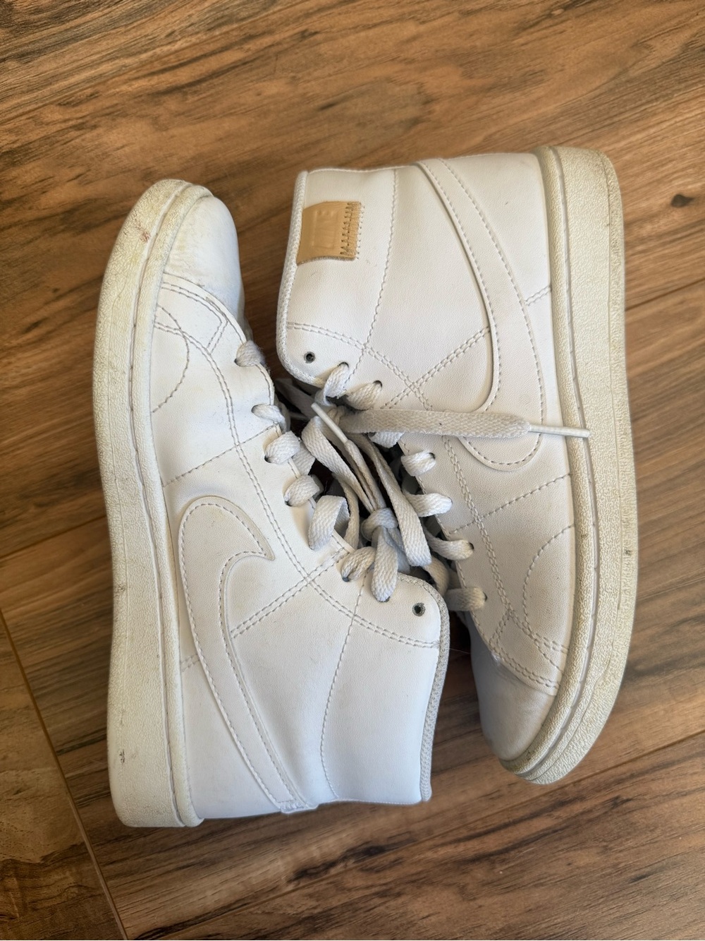 Nike White High-Top Leather Sneakers